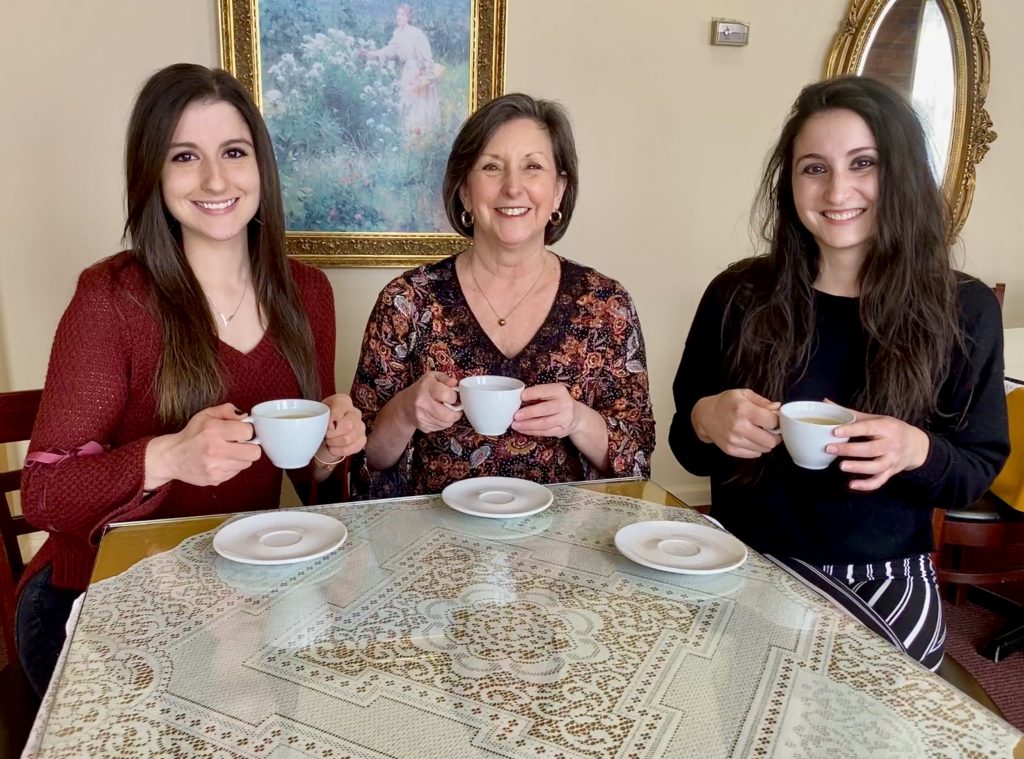 Three women enjoying Tea at The Tea Shoppe in Morgantown, West Virginia